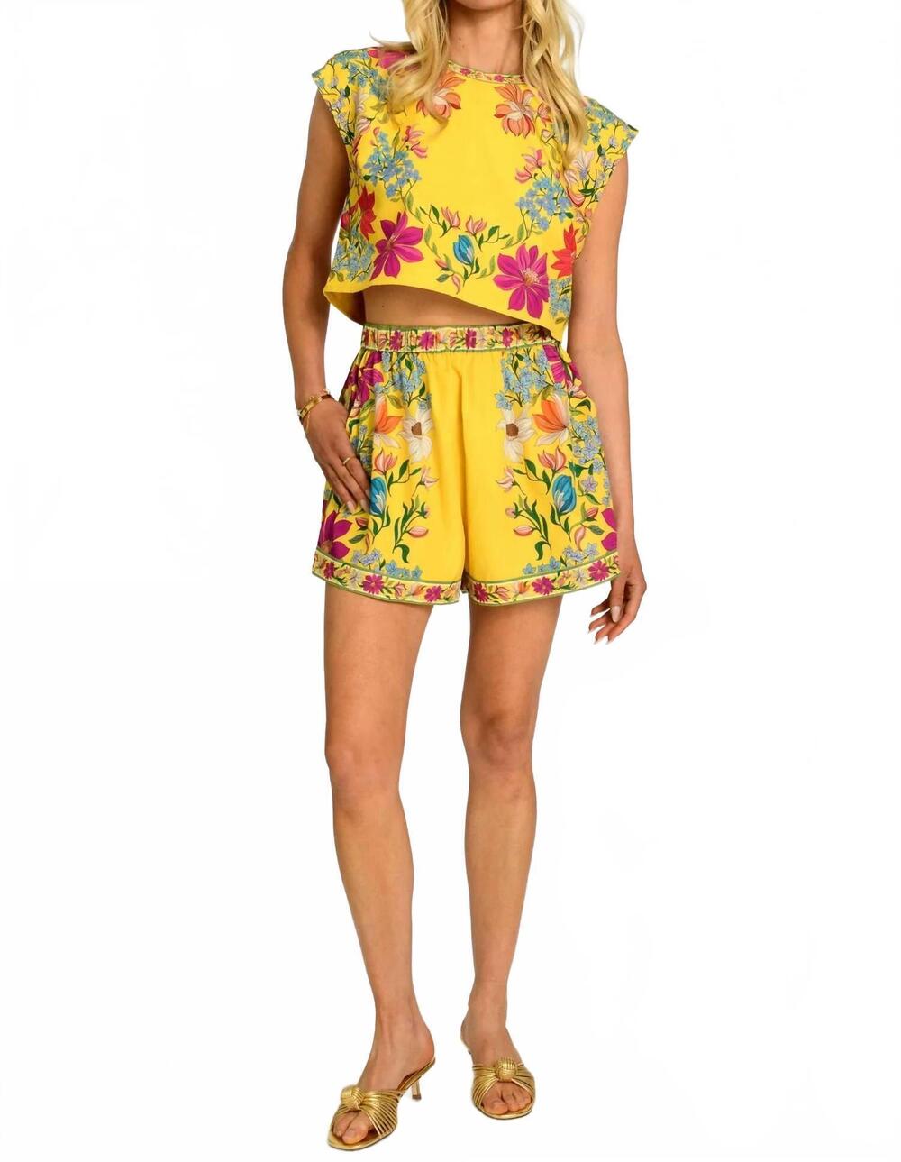 NEW ELIZABETH JAMES THE LABEL women's charlie short in yellow